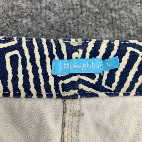 J. McLaughlin Herringbone Pants Womens 10 Mid Rise Straight Leg Zip Fly Pockets - Picture 4 of 10